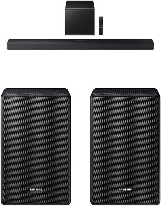 Samsung Q-Series Soundbar HW-QS700F 3.1.2 ch Subwoofer (2025 Model) Convertible Fit, Wireless Dolby Atmos 9500S Rear Speaker Kit - Wireless Dolby Atmos/DTS: X (SWA-9500S, 2021 Model)