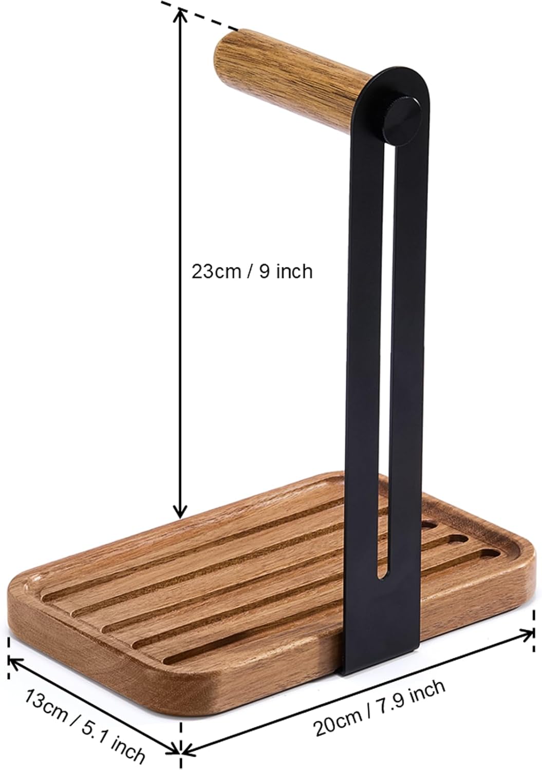 Headphone Holder For Desk,Desk Headphone Mount Rack,Headphone Stand With Storage Base,Accessories Managment,Solid Wood,Matte Black