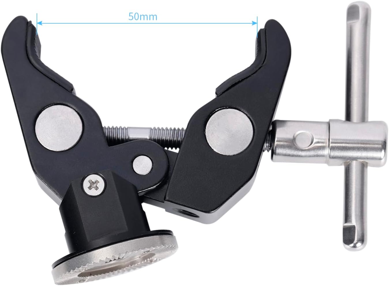 NICEYRIG Super Clamp to Rosette Mount Adapter, Maximum 50mm Adjustable Jaw Applicable for Desk Tripod Monopod Studio Light Stand - 593