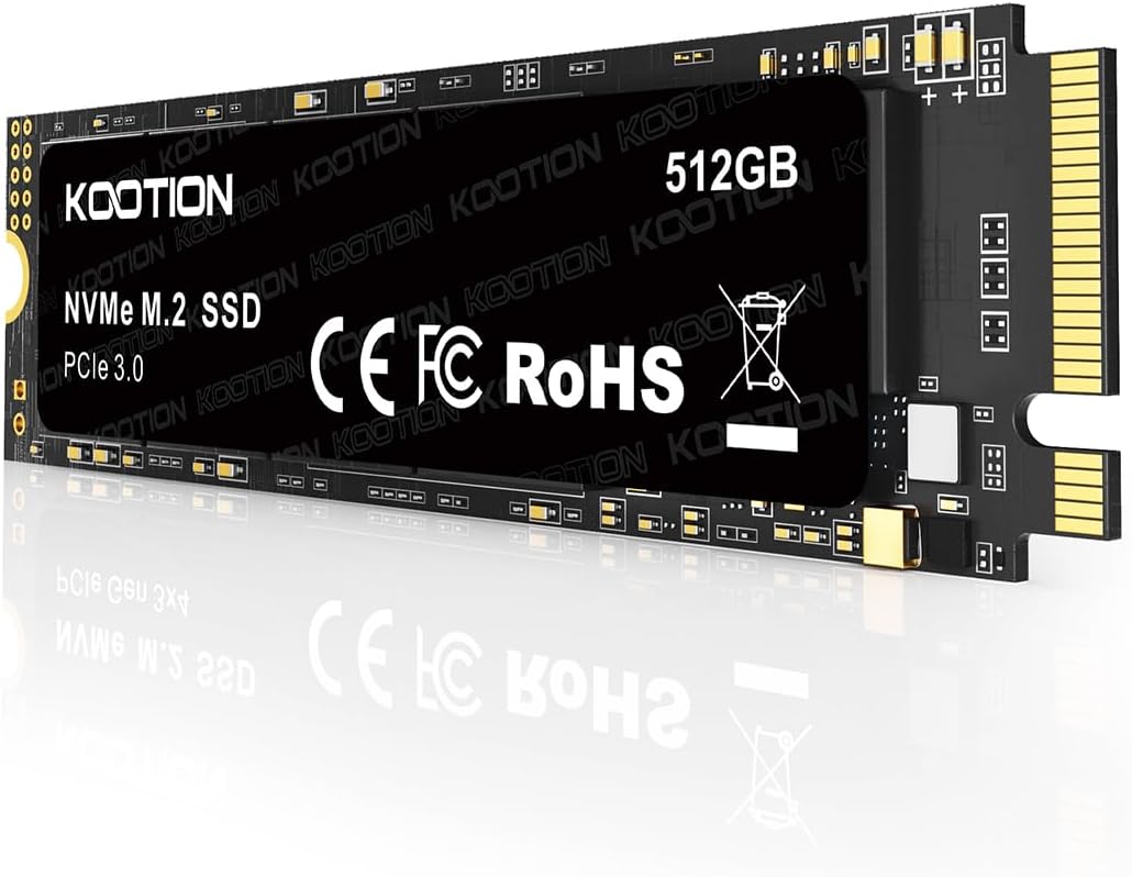 KOOTION 512GB PCIe 3.0 M.2 Internal Solid State Drive PCle 3.0x4 SSD NVMe M.2 2280 Internal SSD Up to 3500MB/s PCIe Gen 3 NVMe SSD Less Heat Large Storage M.2 Internal Solid State Hard Drive for PC
