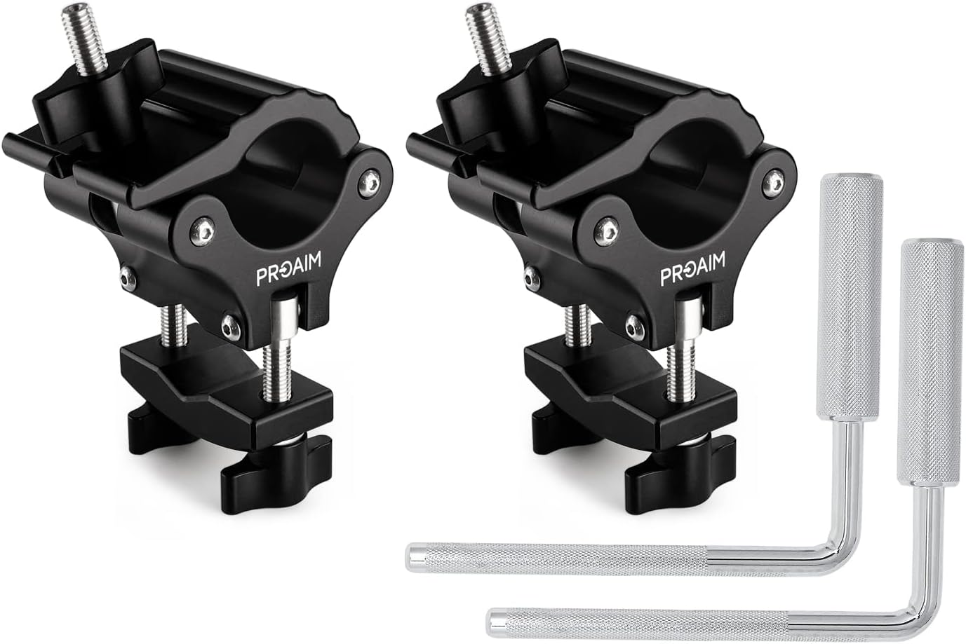 PROAIM Multi-Stand Holder Clamp Set for Camera Production Cart – Holds Lights & C-Stands, Compatible with Victor/Atlas Cart, Payload up to 68 kg /150 lb (VCTR-LC)