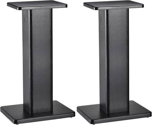 MECCANIXITY Wood Speaker Stands, 2 Pack 19.7 Inch (50cm) Universal Speaker Stand Hollowed Bases Enhanced Audio Listening for Home Theaters Cinema