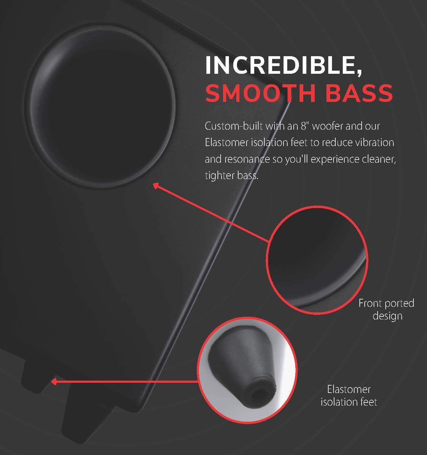 Audioengine S8 Powered Subwoofer Speaker - 250W 8-inch Home Woofer with Built-in Amplifier and Dual Audio Inputs for Home Audio