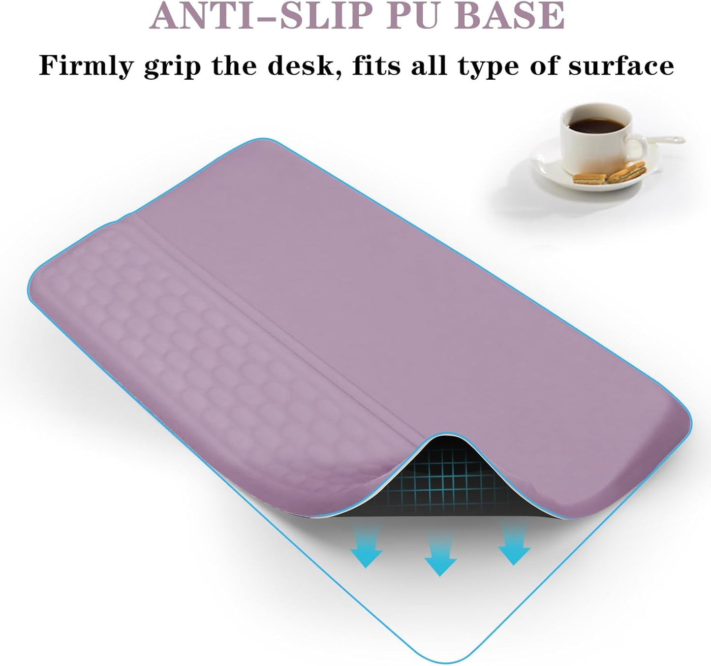 Computer Keyboard Stand Pad with Wrist Rest, Ergonomic Comfy Tilted Keyboard Stand Riser Holder Pad for Office Home (Purple)