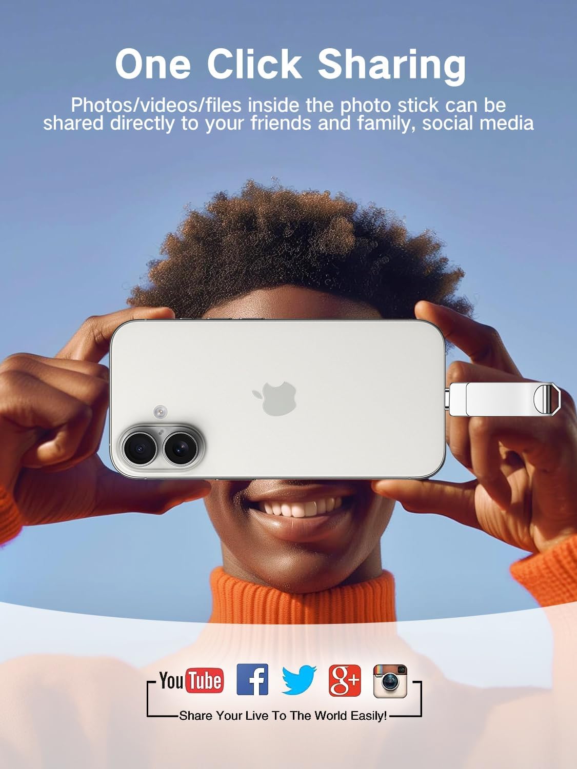 512GB Flash Drive Intended for iPhone, Memory Stick Storage Files Photos Videos Backup, Compatible with iPhone iPad Android PC, Plug and Play, No Application Required (Metal Silver)