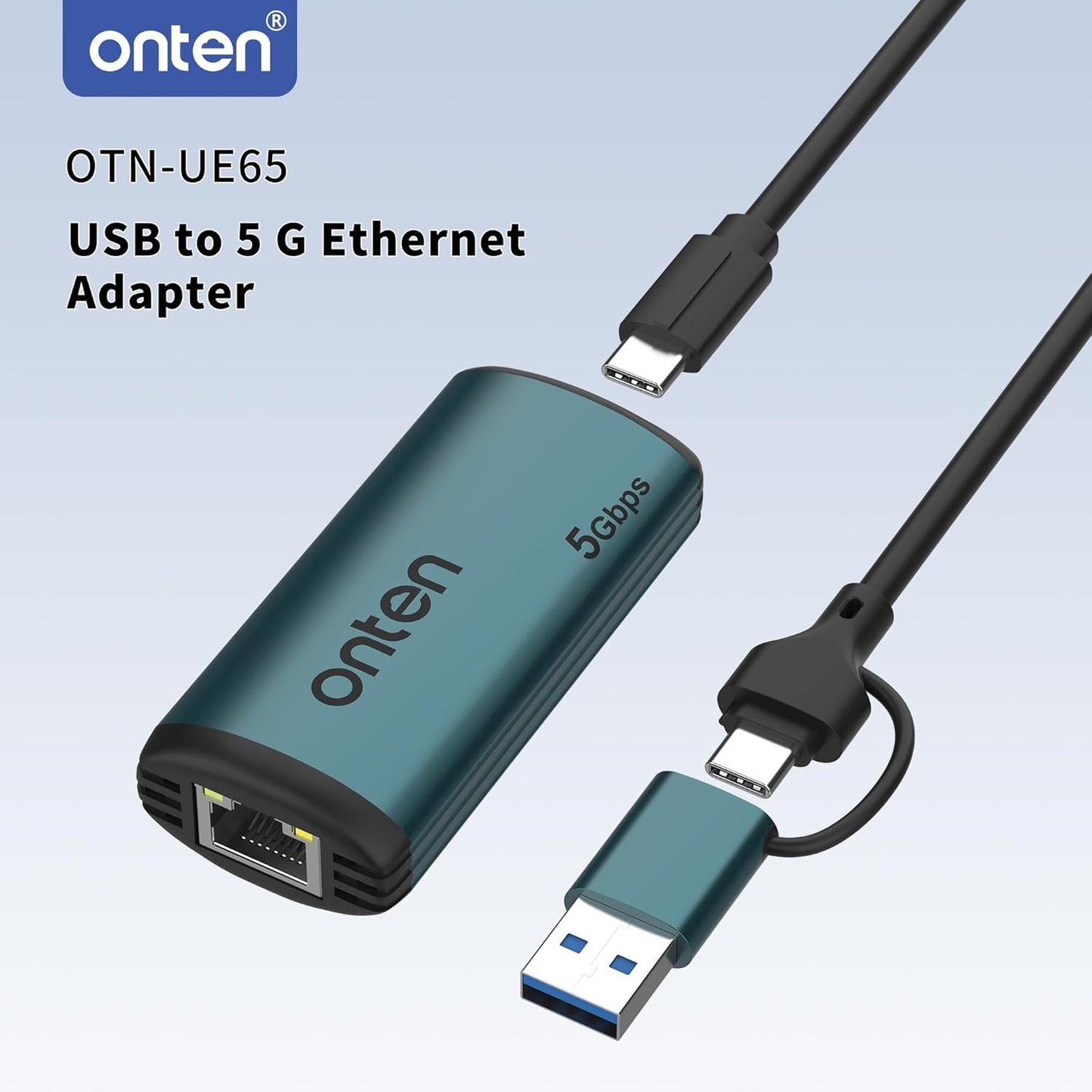 USB-C to Ethernet Adapter - 5Gbps High-Speed,Type-C to RJ45 Ethernet LAN Network Adapter Thunderbolt 4/3 Compatible, for iPhone 15 Pro/Max, MacBook Pro/Air 2023, iPad Pro,iMac and More（5G