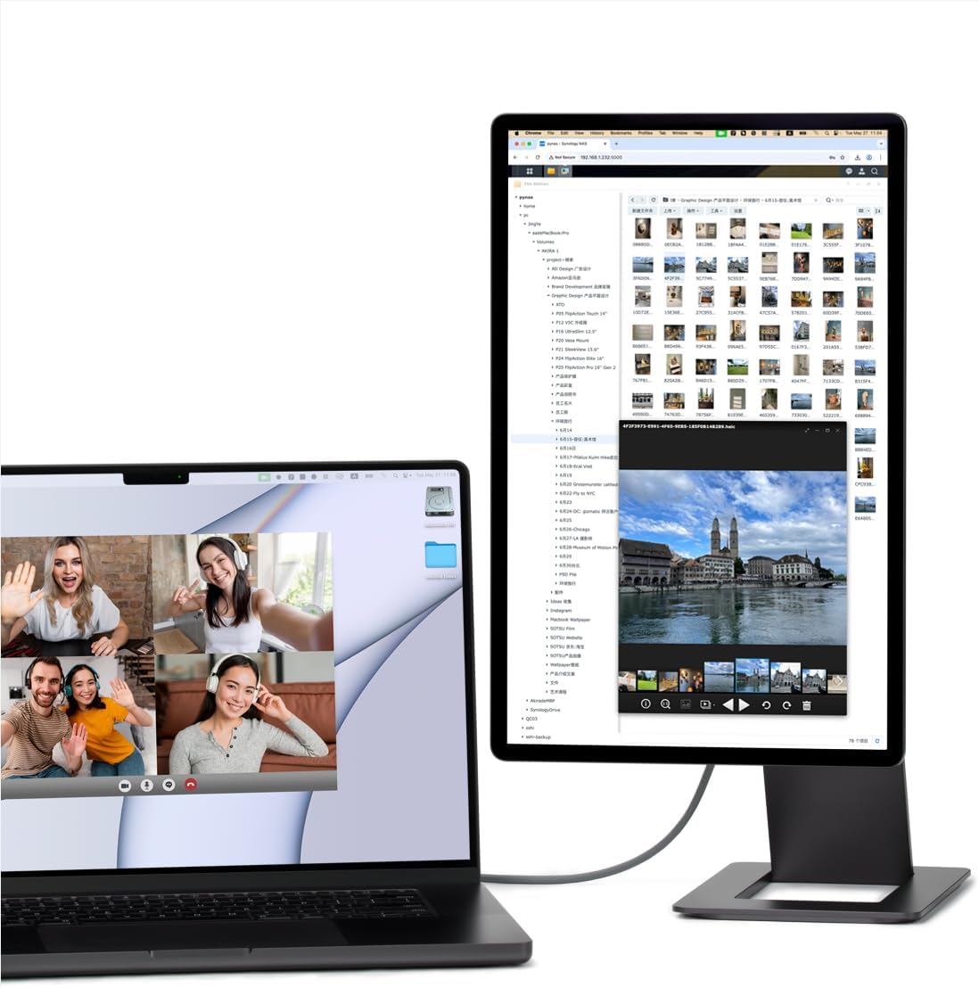 SOTSU FlipAction Elite 16" Portable Monitor | 4K |Super Compact | Pivot Rotate | 3840x2400 DCI P3 | 60Hz | 450 Nits | Full Metal CNC | Perfect Match for Mac and Windows (Space Black)