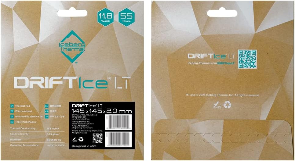 Iceberg Thermal DRIFTIce LT Thermal Pad 145 x 145mm (2.0mm) (11.8 W/mK)