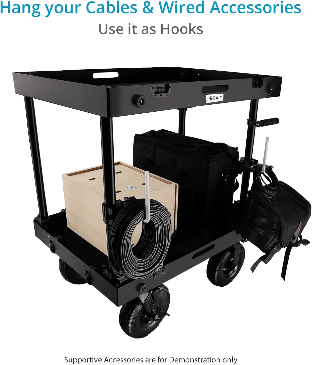 PROAIM Multi-Stand Holder Clamp Set for Camera Production Cart – Holds Lights & C-Stands, Compatible with Victor/Atlas Cart, Payload up to 68 kg /150 lb (VCTR-LC)