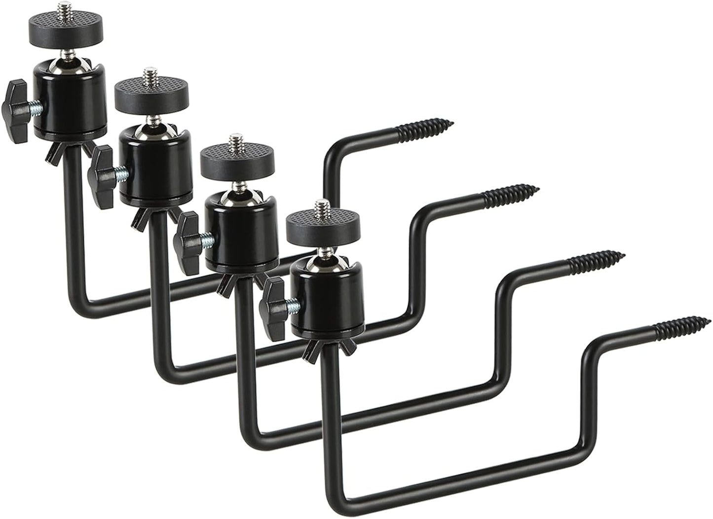 Trail Camera Mount, 4 Pcs Trail Camera Holder with 1/4 in Screw,Hunting Accessories,360° Adjustable Tree Screw Mounting Bracket for Game Cameras, Solar Panels, etc, Easy to Install & Heavy Duty