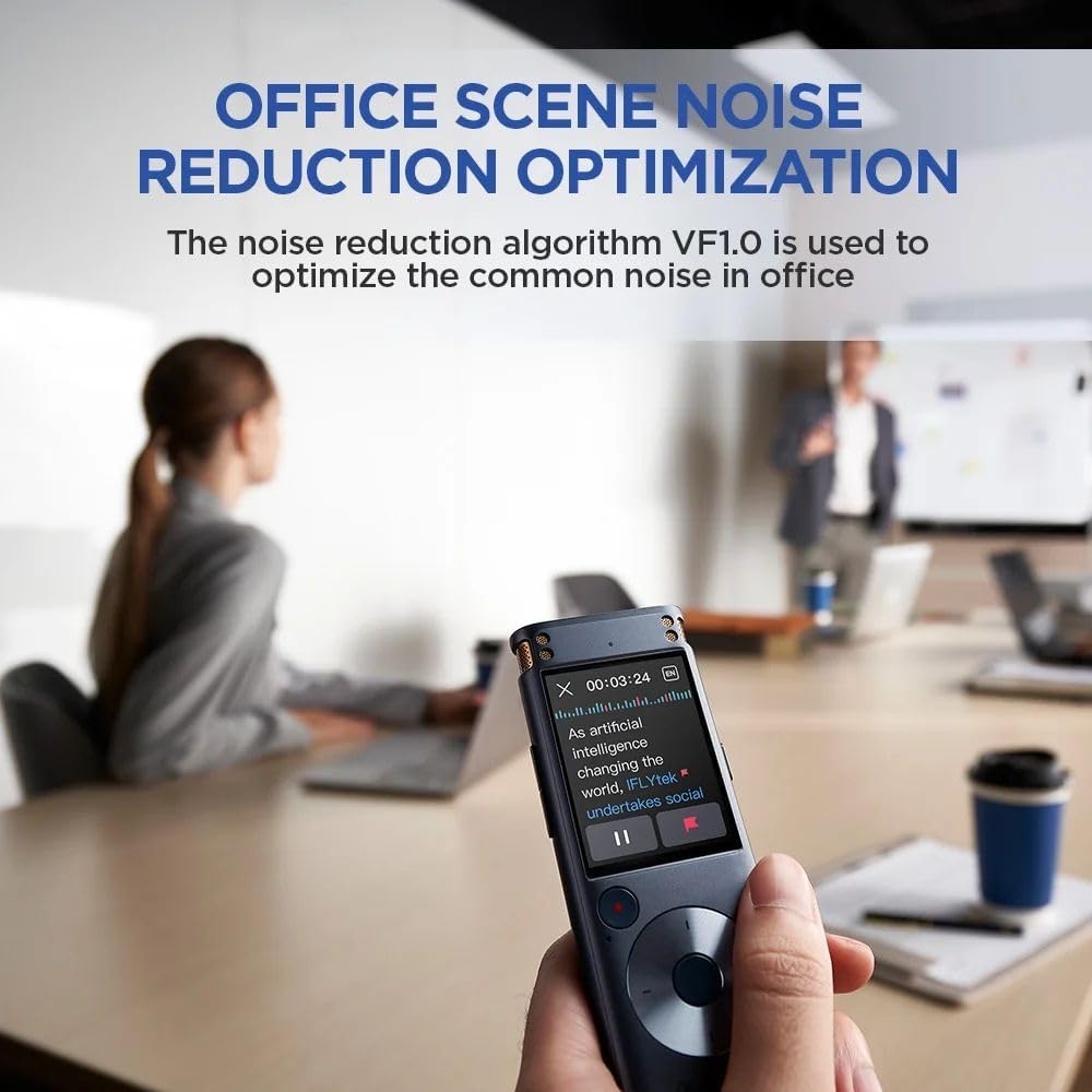 Offline AI Voice Recorder with Playback, Secure Digital Recorder with 5-Language Voice-to-Text, Noise Reduction, Local Storage for Meetings, Lectures, Interviews & Learning, No Subscription