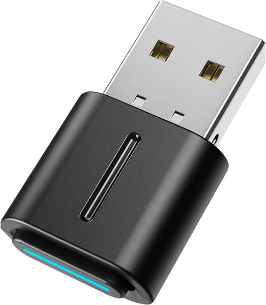 Smof USB Bluetooth Audio Adapter for PS5, PS4,Switch,Mac. Compatible Bone Conduction Headsets Wireless Audio Transmitter Dongle with aptX Low Latency Support, USB Bluetooth 5.2 Adapter