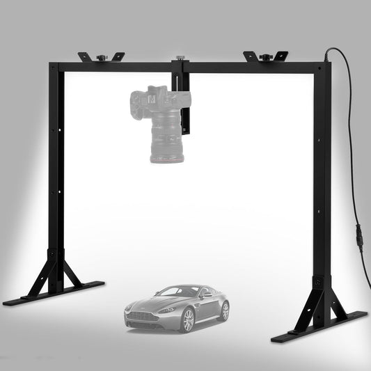 Overhead Camera Desk Mount Rig with 5600K Continuous LED Lighting - Top-Down Shooting Stand for Product Photography, Live Streaming - Universal Fit for DSLR, Mirrorless Cameras & Smartphones