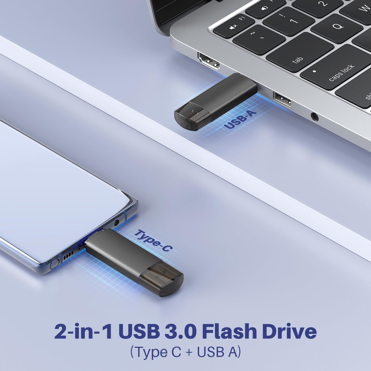 512GB USB C Flash Drive Dual USB 3.0 Flash Drive Type C + USB A Portable Type-C Flash Drive 2-in-1 USB-C Thumb Drive for Smartphone Tablet Computer Mac iPhone 16 Black