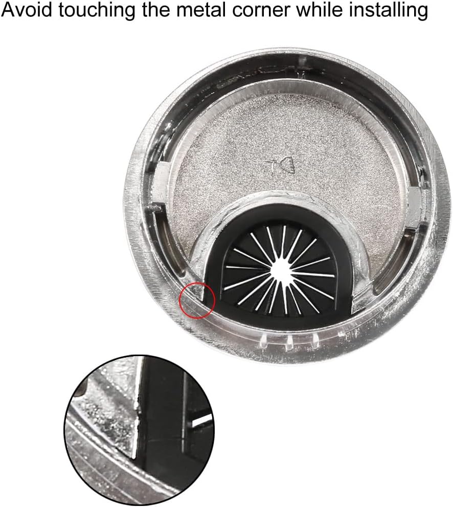 uxcell Cable Hole Cover, 2.4Inch/60mm Zinc Alloy Desk Wire Cord Cable Grommets Hole Cover for Office PC Desk Cable Cord Organizer, 4Pcs Bright Silver