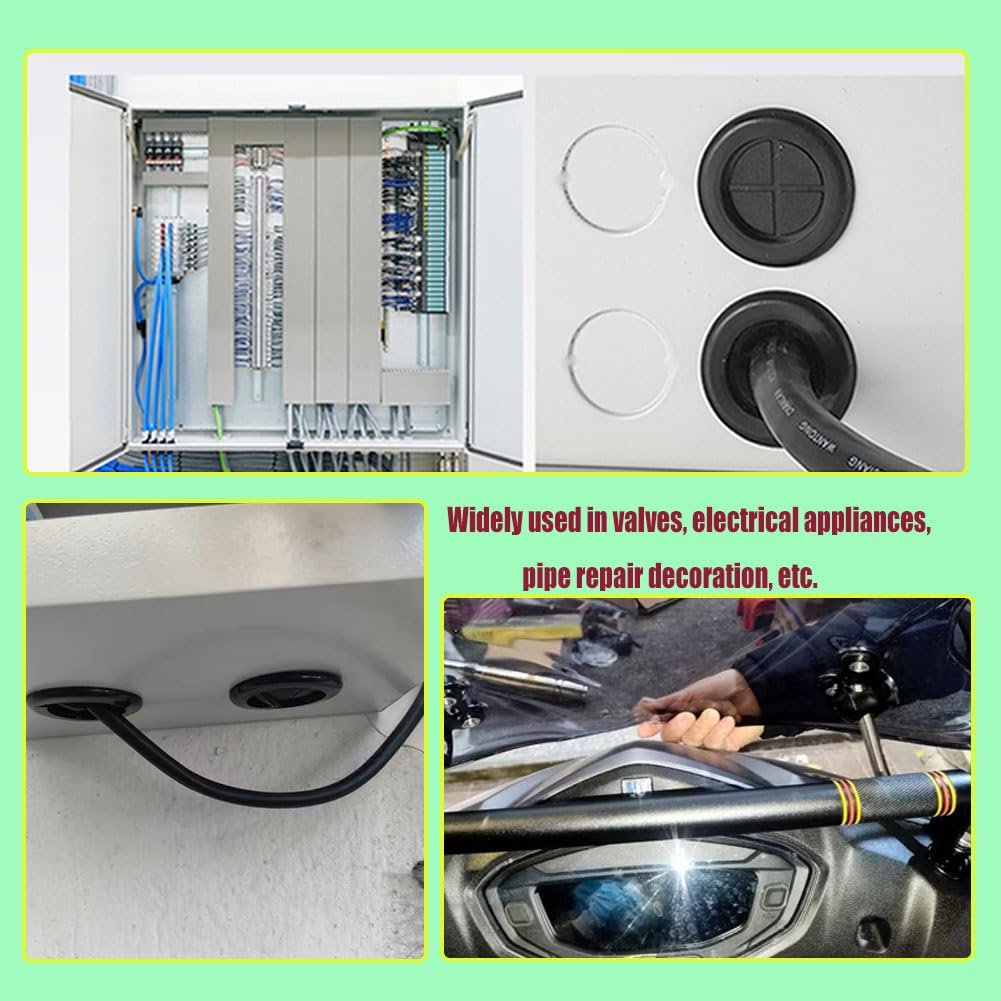 65Pcs Round Rubber Grommets kit 6 Sizes Double Sided Rubber Grommets for Wiring Automotive Rubber Firewall Hole Plug Cable Wire Protection with Retractable Knife(1-1/2" 1-3/16" 1" 7/8" 13/16" 5/8")