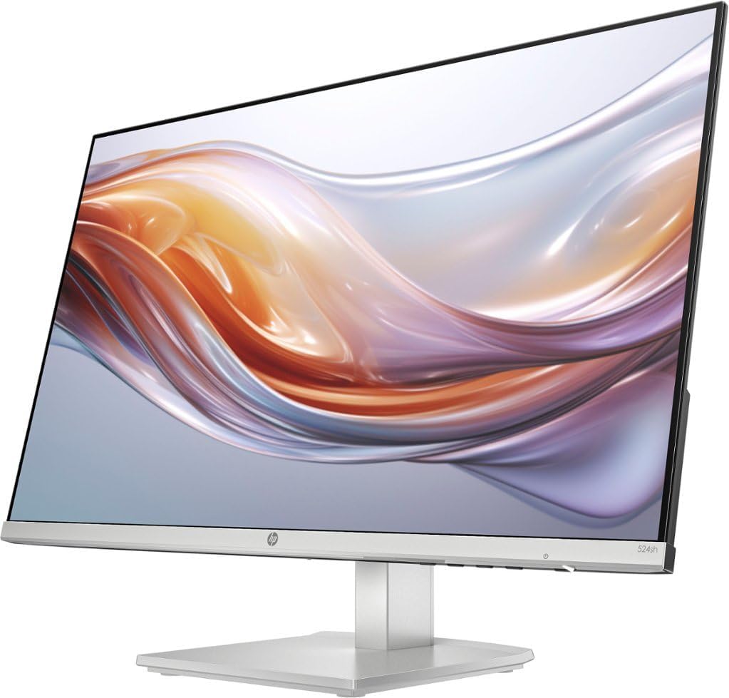 HP Series 5 524sh Monitor (Replaces M24h) 24" IPS FHD (1920x1080) 99% sRGB Display, Adjustable Tilt, Flicker Free, Anti-Glare, Low-Blue Light Filter, Black/Silver w/DKZ Hub USB Port Expander