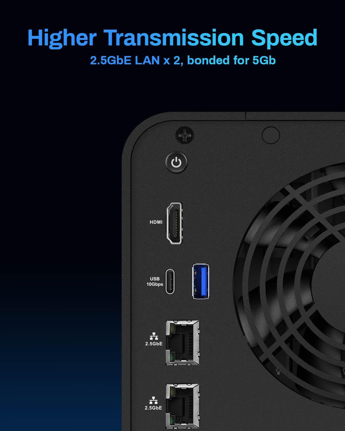 TERRAMASTER F6-424 NAS Storage 6Bay - N95 Quad-Core CPU, 8GB DDR5 RAM, Dual 2.5GbE Ports, Network Attached Storage with High Performance (Diskless)