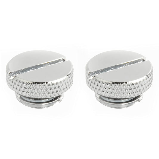 Dracaena 2 Pack G1/4" Thread, Thin Water Stop Plug Fitting with Coin Slot for Computer Water Cooling System, Durable Brass/Copper Material, Silver