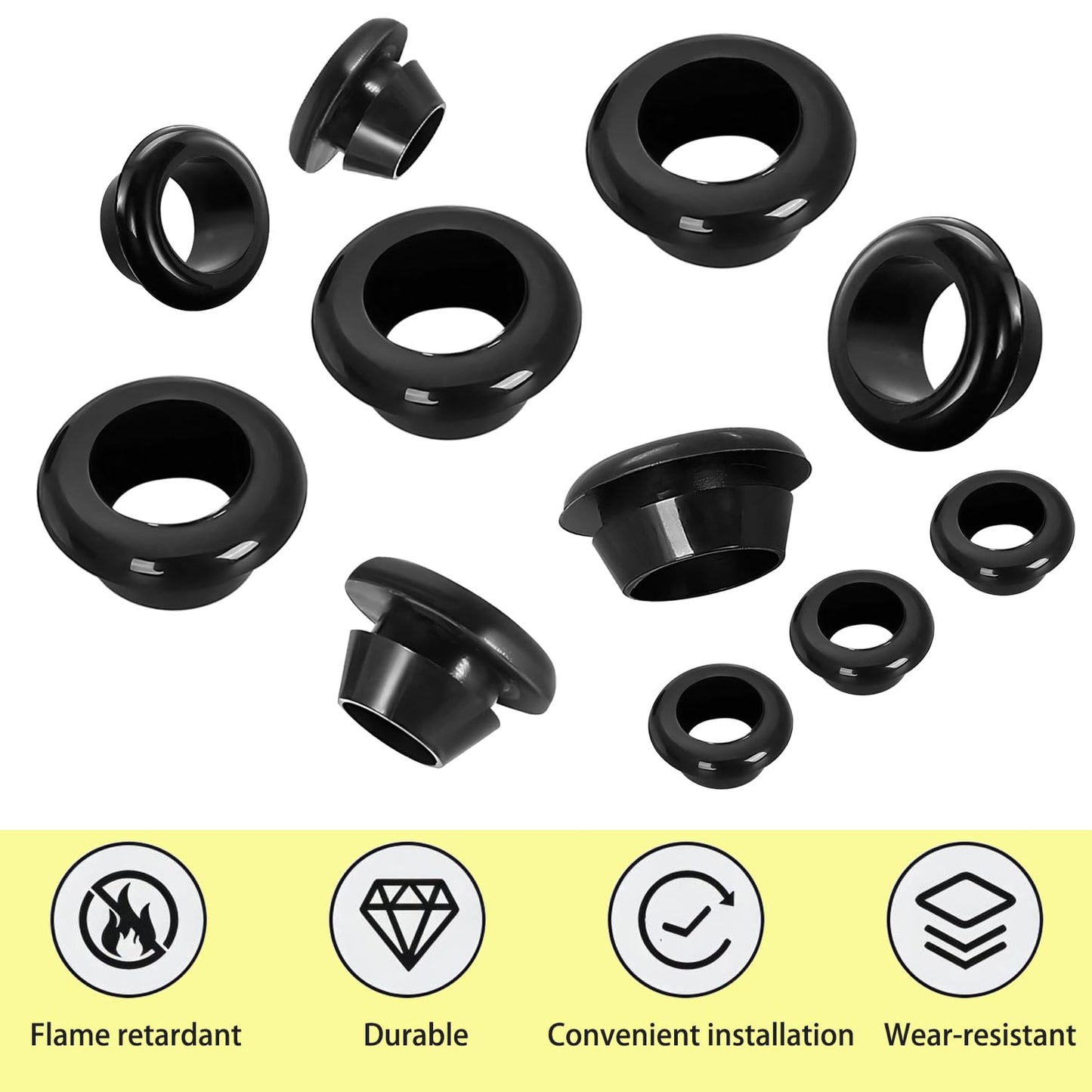 Qrity 20 PCS Rubber Grommets Cable Railing, Car Grommet, Cable Railing Protective Sleeves for Metal Posts, ID 20mm Mount Dia 25mm