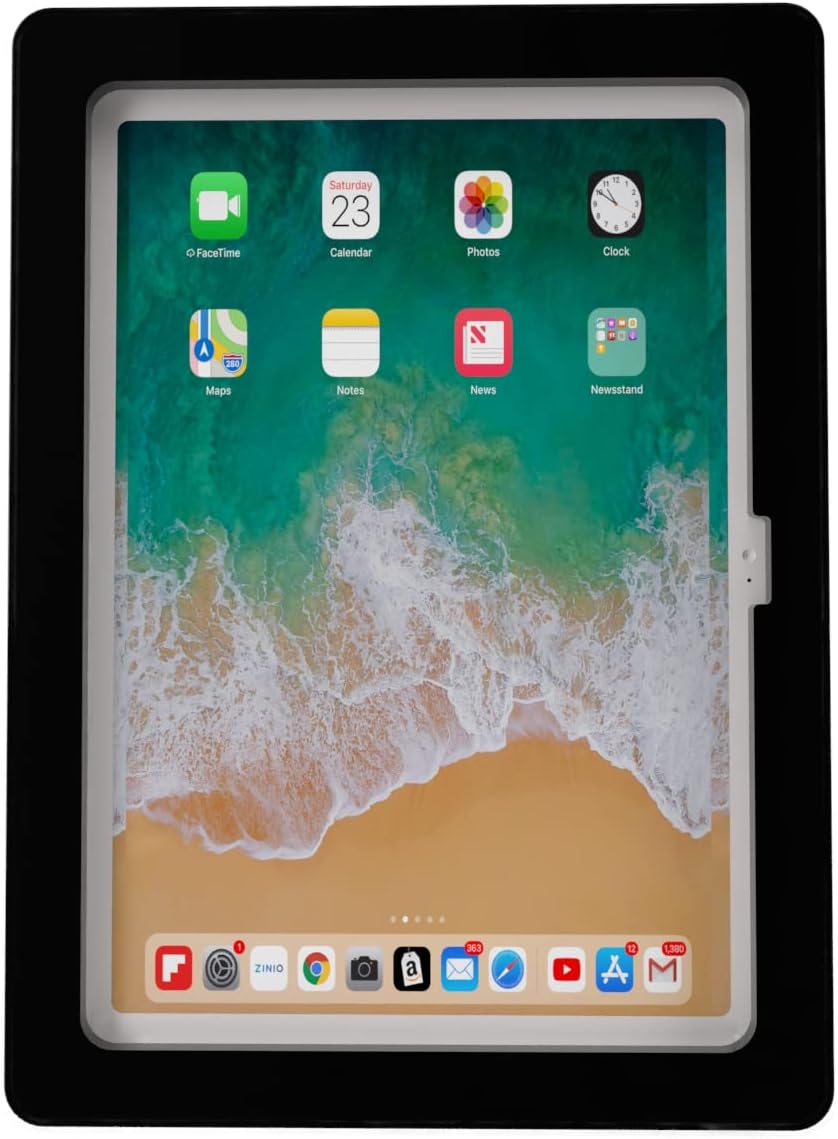 TABcare Anti-Theft Acrylic VESA Enclosure Made for Apple iPad 10 10.9" 2022, iPad 11 11" 2025 with Low Profile Wall Mount Kit & 90-Degree Angle USB C Charge Cable (Black)
