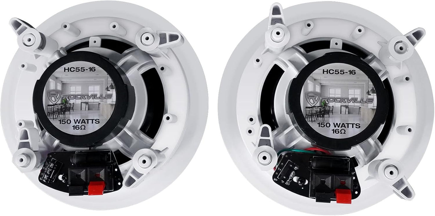 Rockville RPA60BT Home Theater Receiver Amp+(8) 5.25" White Ceiling Speakers+Sub