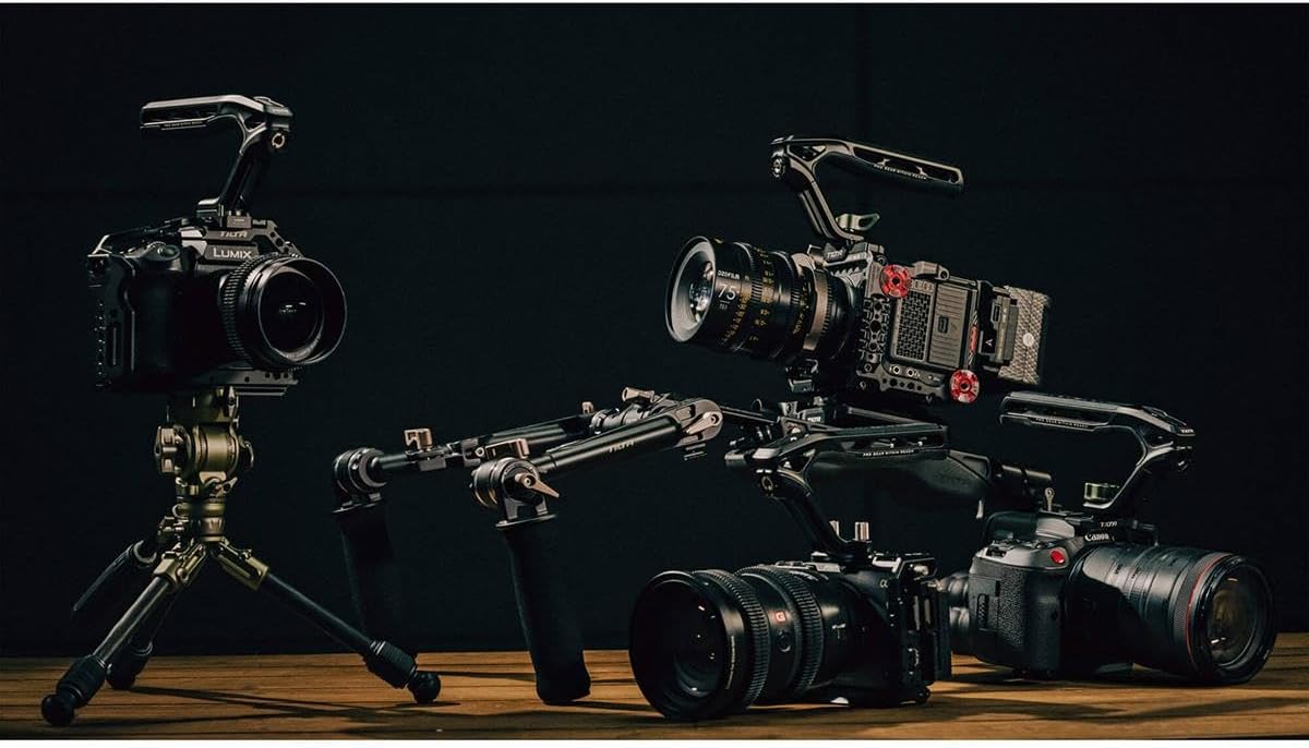 Tilta Xeno Top Handle for Filmmakers & Cameras-Titanium Gray | Aluminum Alloy and Silicone Build | 1/4″-20 Threads w/Locating Points | Safety Release Pin | Comfortable Handling (Dual 1/4"-20)