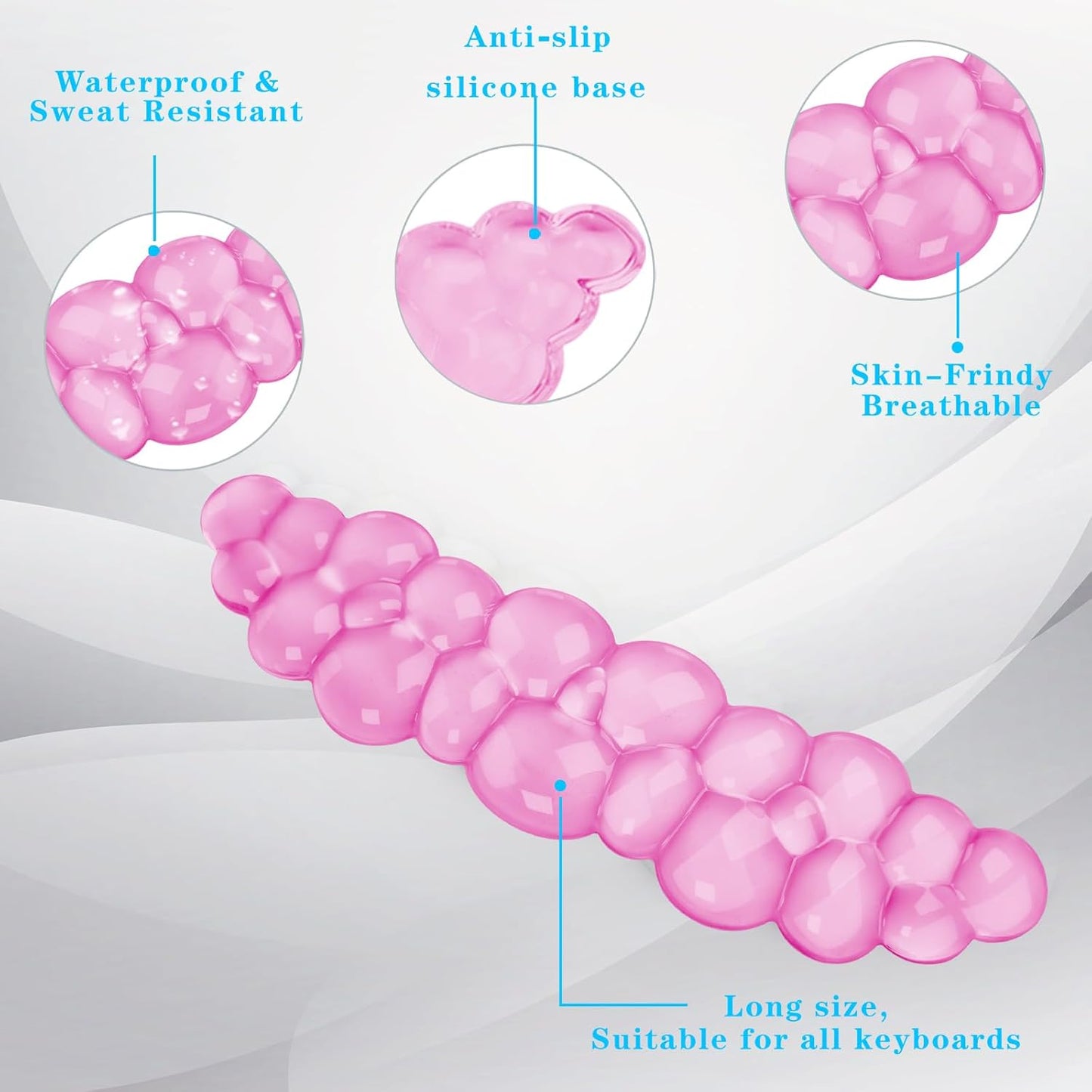 Gel Cloud Keyboard Wrist Rest, Cute Wrist Support and Arm Support Keyboard Rest for Keyboard Typing Pain Relief，Suitable for Office/Computer/Laptop/Gaming（Keyboard Wrist Rest Pink）