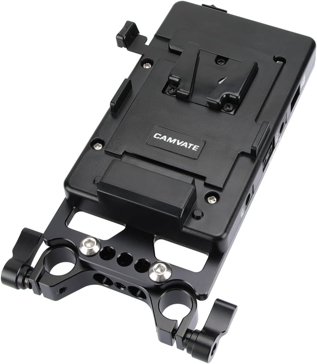 CAMVATE V Lock Mounting Plate Power Supply Splitter with 15mm Rod Clamp - 1524