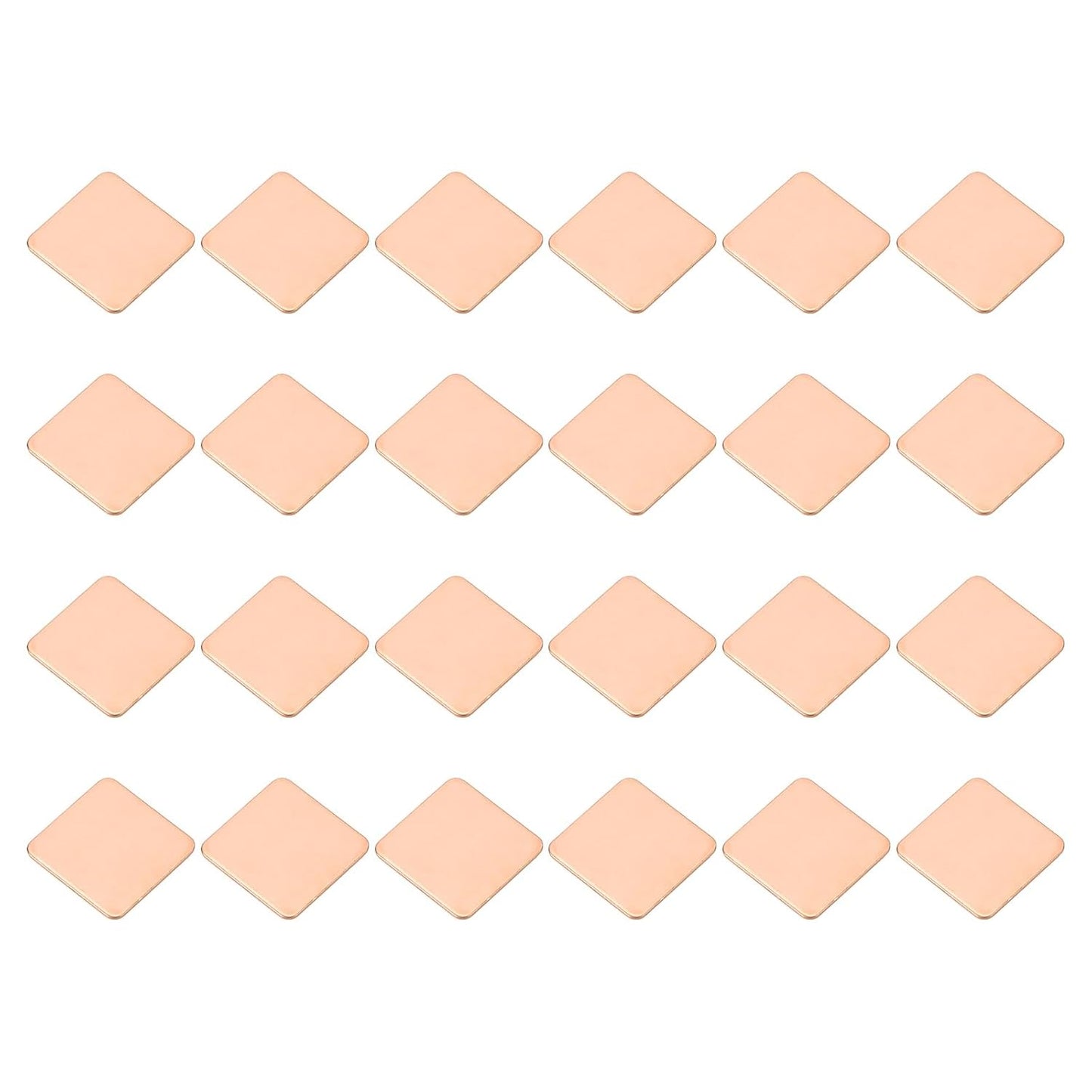 PATIKIL Copper Heatsink Pad Shims, 24 Pcs 15x15x0.6mm Copper Pad Shim IC Chipset GPU CPU Thermal Heatsink for Cooling Laptop Desktop Computer