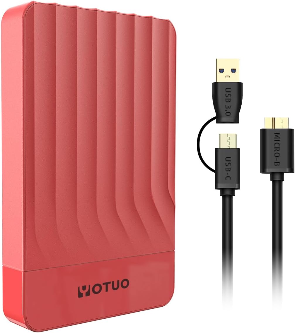 Portable External Hard Drive Storage Expansion Mobile HDD USB 3.0 for PC, Mac, Desktop, Laptop, PS4, PS5, Xbox One X/S, Xbox 360, Xbox Series X/S, Office & Game (Red, 500GB)