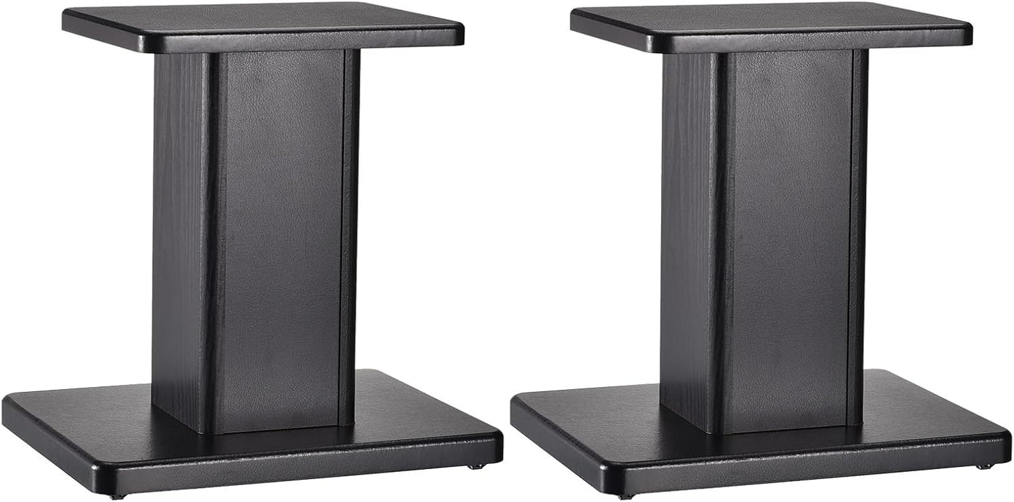 MECCANIXITY Wood Speaker Stands, 2 Pack 11.8 Inch (30cm) Universal Speaker Stand Hollowed Bases Enhanced Audio Listening for Home Theaters Cinema
