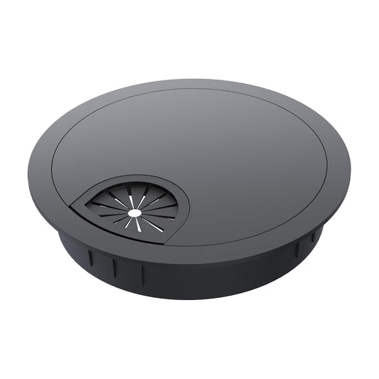 Desk Grommet 2-3/8 Inch 60mm, Zinc Alloy Computer Desk Wire Hole Cover, Office Desktop Cord Cable Hole Metal Ring, Black