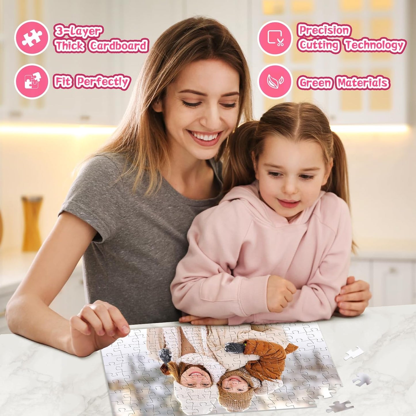 Personalized Puzzle Gifts for Mothers Day, Custom Photo Puzzle for Mom from Daughter Son Kids, Mom Gifts for Wife from Husband, Customized Presents for Mother's Day Birthday Christmas