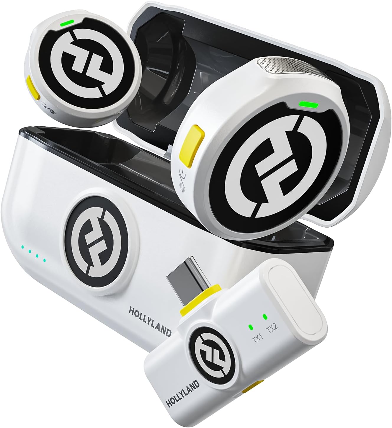 Hollyland Lark M2 Wireless Lavalier Microphone for iPhone15/16& Android, USB C Mini Lapel Microphone Wireless, 1000ft Range, Hi-Fi Audio, Noise Cancellation, 30H Battery for Video Recording, Streaming