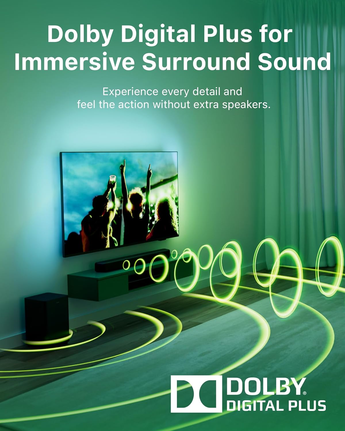 PHILIPS B5309 Soundbar 2.1 with Wireless Subwoofer and Immersive DTS Virtual:X Audio Technology - 240W Max Power, Deep Bass, Bluetooth 5.4, Four EQ Modes, HDMI ARC and USB connectivity - Dark Grey