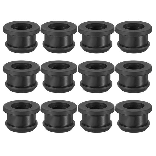 PATIKIL 14mm / 9/16 Inch Drill Hole,7/16 Inch ID Rubber Grommets, 12Pcs Top Hat Grommet for Wiring Eyelet Ring Gasket Automotive Firewall Cable Hole Plugs Wires Protection, Black