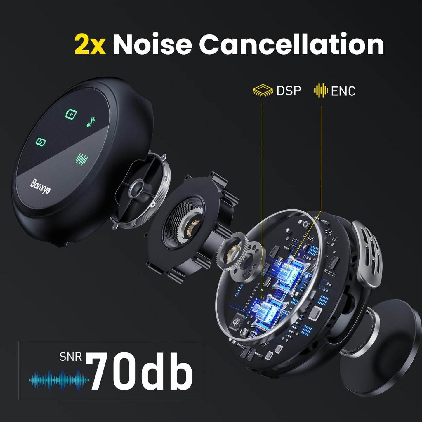 Wireless Lavalier Microphone for Type-C iPhone 15-16 iPad Andriod Series with Charging Case, AI Noise Cancellation Reverberation Lapel Mic for Video Recording YouTube Interview Live Streaming