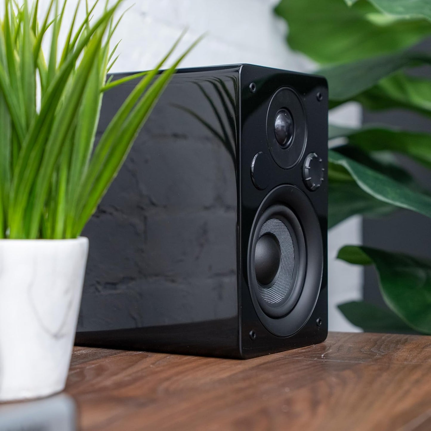 Peachtree Audio M24x Powered Bluetooth Bookshelf Speakers (Pair) – Real Bamboo | Hi-Fi Sound, 5.25” Woofer, RCA, Optical, USB Charging, Subwoofer Out | Ideal for TV, Turntables & PCs