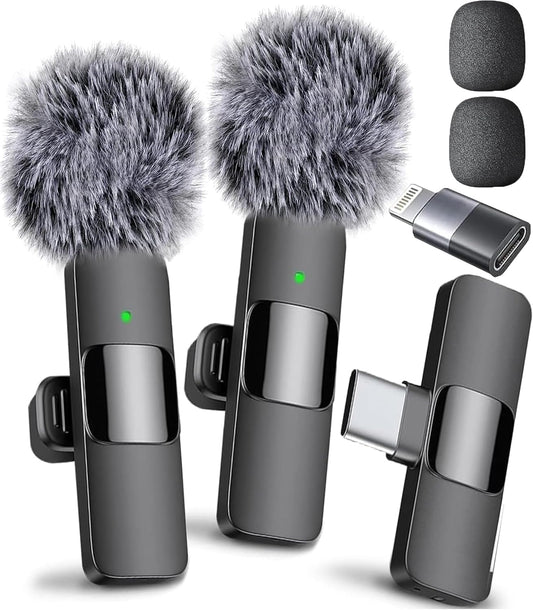 Mini Mic Pro (Latest Model) - Professional Wireless Microphone for iPhone, iPad, Android, Lavalier Microphone for Video Recording - iPhone Mic Crystal Clear Recording with USB-C for Content Creators