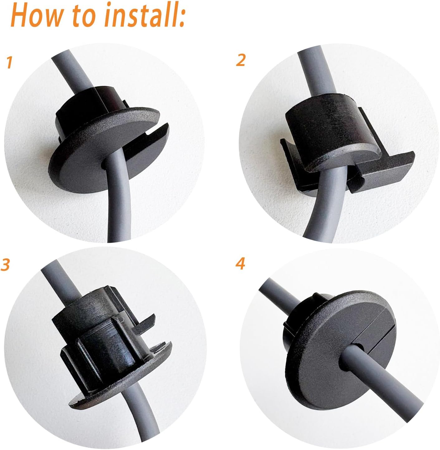 Wall Bushing Grommet for Starlink Dishy Router Ethernet Adapter Cable, Starlink Cable Routing Kit Feed-Through for 1 inch Wall Hole and Furnitures Wire Hole (Black, 3 Pack)