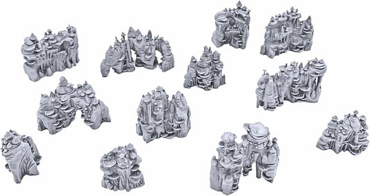 Shroom Grotto Walls by Printable Scenery, 3D Printed Tabletop RPG Scenery and Wargame Terrain 28mm Miniatures