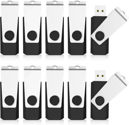 KEXIN 16GB USB Drive Bulk 50 Pack Flash Drive 16 GB Thumb Drive Bulk Flash Drive 50 Pack Swivel USB 2.0 (16GB, 50PCS, Black)