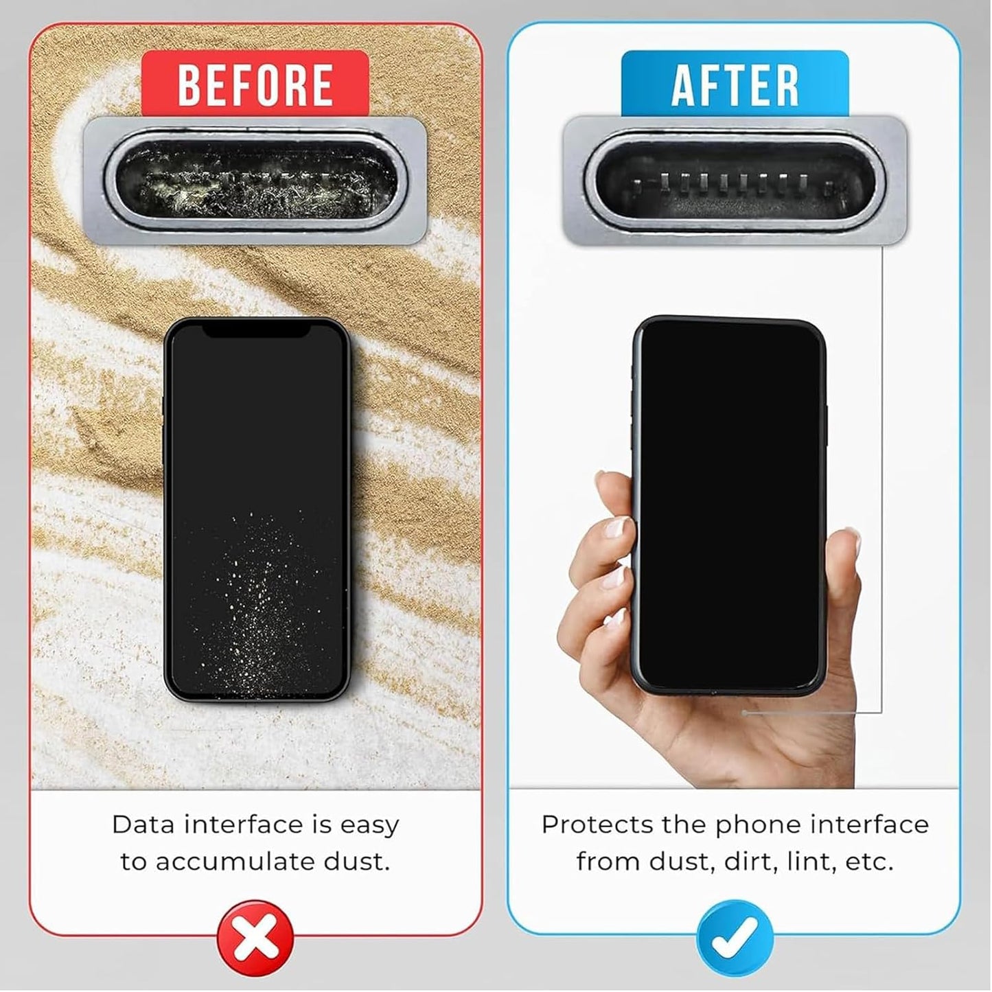 10PCS USB C with Grip Port Dust Plug, Easy Grip Dust Plug Cover, Type-C Dust Plug,Includes 8 Types Digital Product Cleaning and Protection Kits,for All Type C Ports,Compatible with iPhone 15 16