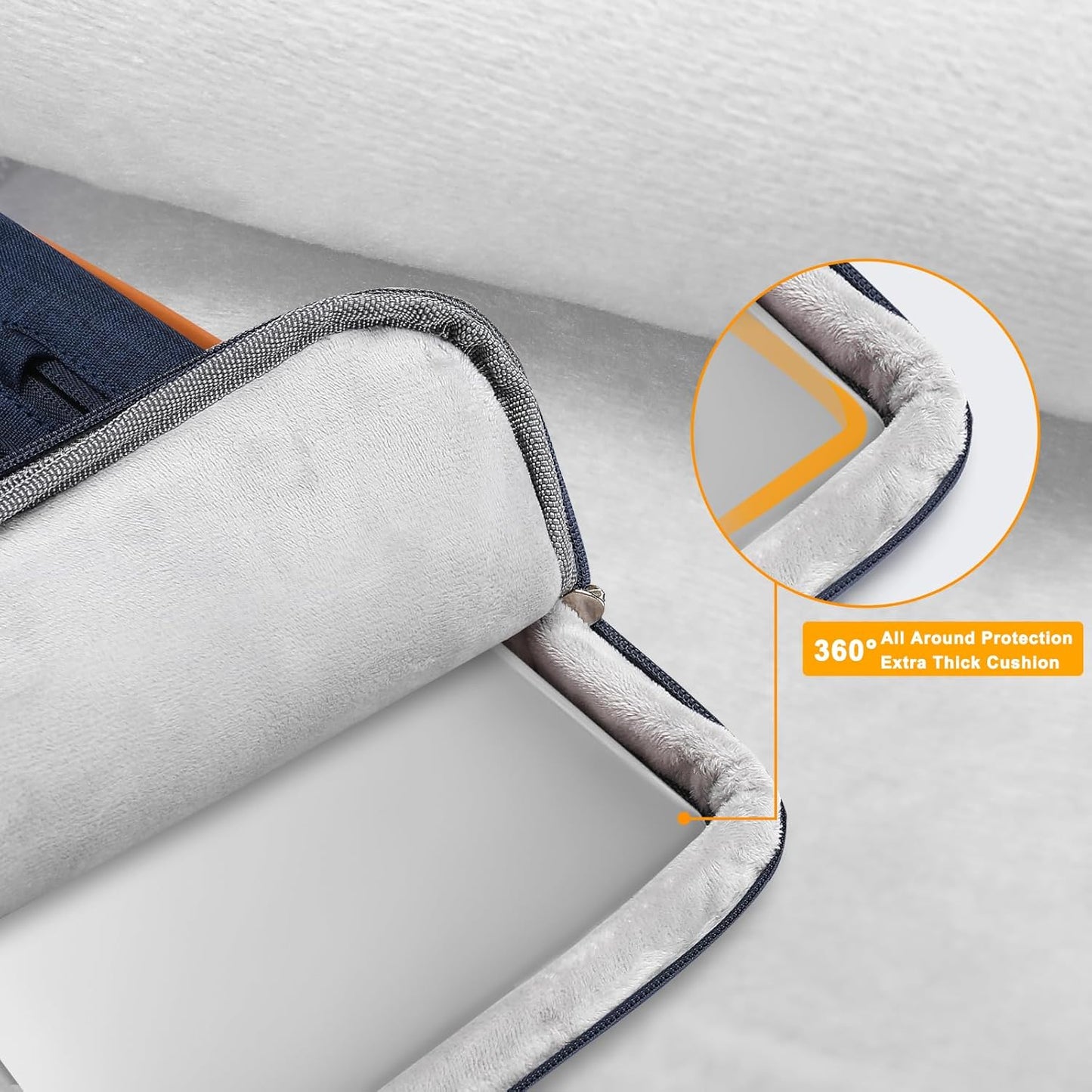 MOSISO 360 Protective Laptop Shoulder Bag,13-13.3 inch Computer Bag Compatible with MacBook, HP, Dell, Lenovo, Asus Notebook,Side Open Messenger Bag with 4 Zipper Pockets&Handle, Navy Blue