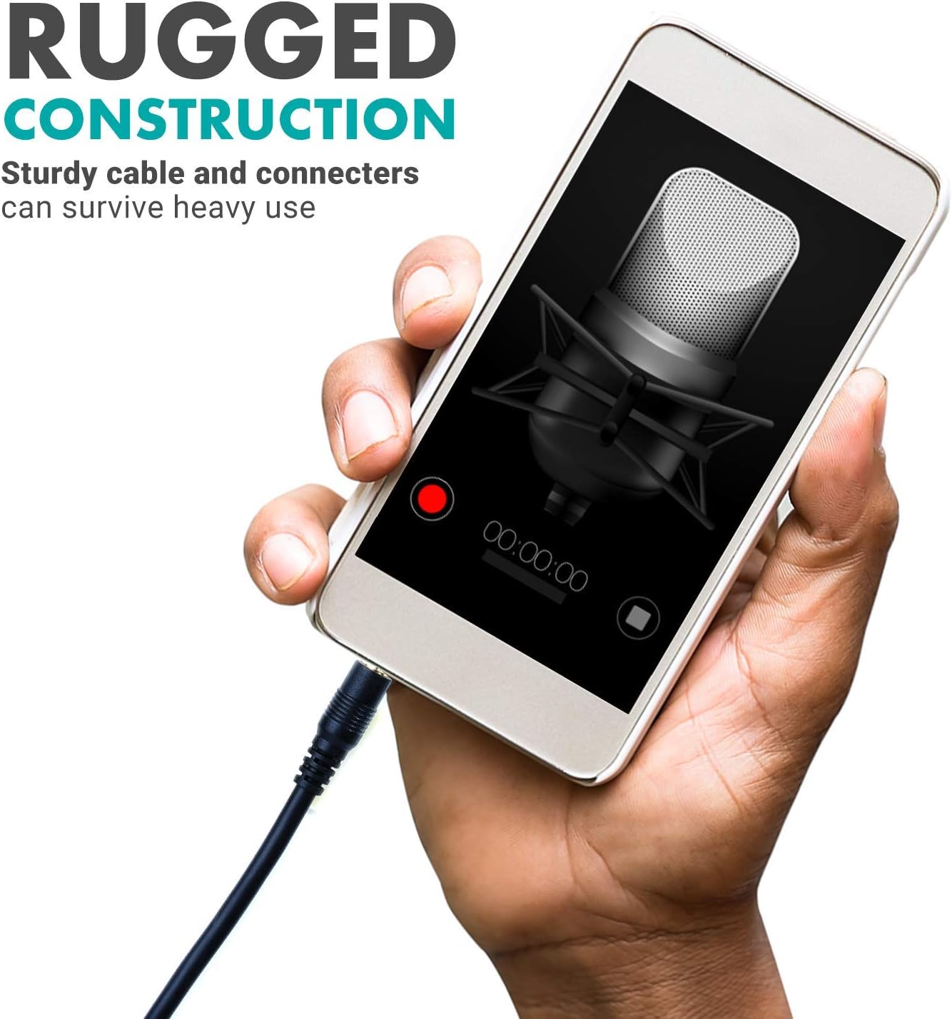 Movo MC10 3.5mm Audio Cable - 3.5mm TRS Female to Male 10ft Extension Cord for Microphones, Headphones, and More