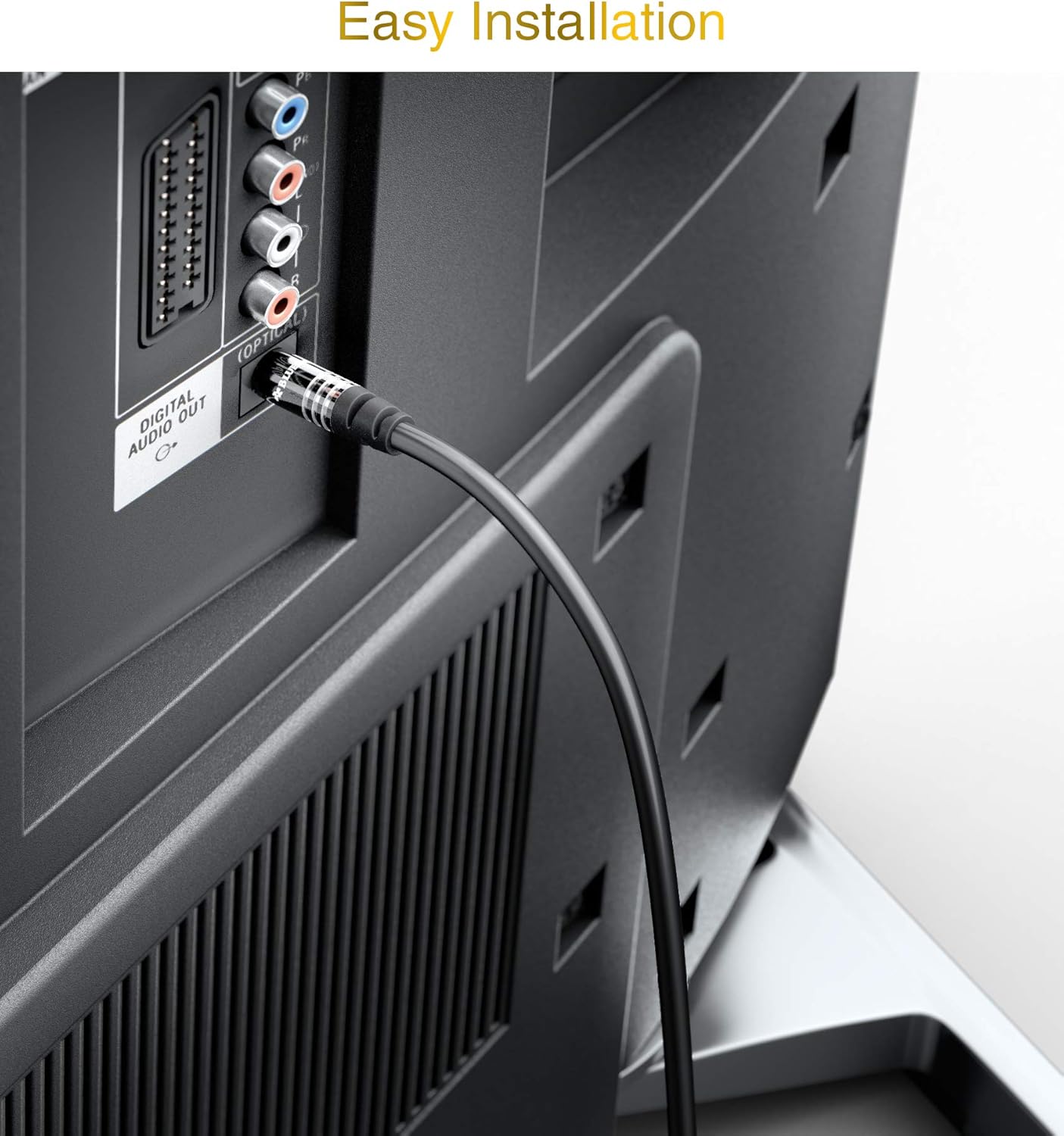 BlueRigger Digital Optical Audio Toslink Cable (10FT, Fiber Optic, Aluminum Shell, 24K Gold-Plated) - Compatible with Home Theatre, Sound Bar, TV, Xbox, PlayStation PS4 – Premium Series