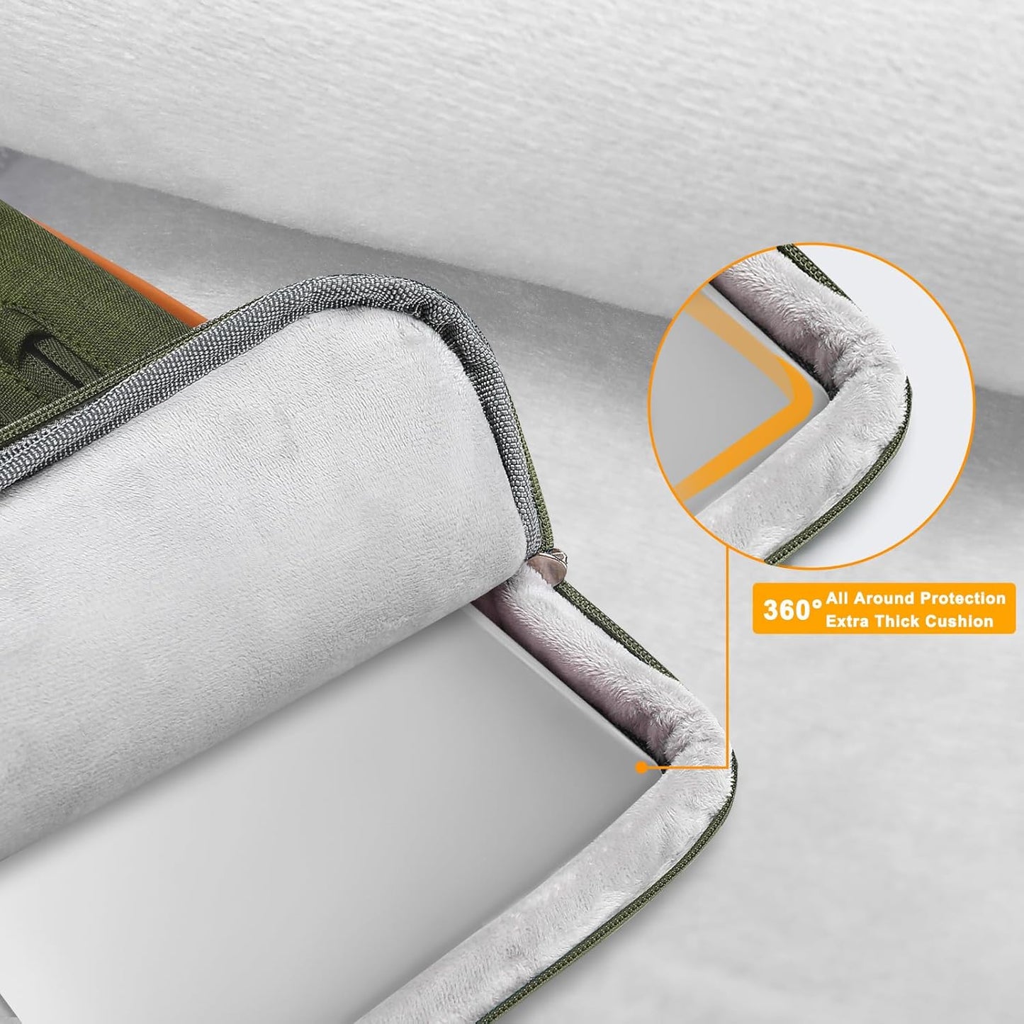 MOSISO 360 Protective Laptop Shoulder Bag,17-17.3 inch Computer Bag Compatible with MacBook, HP, Dell, Lenovo, Asus Notebook,Side Open Messenger Bag with 4 Zipper Pockets&Handle, Olive Green