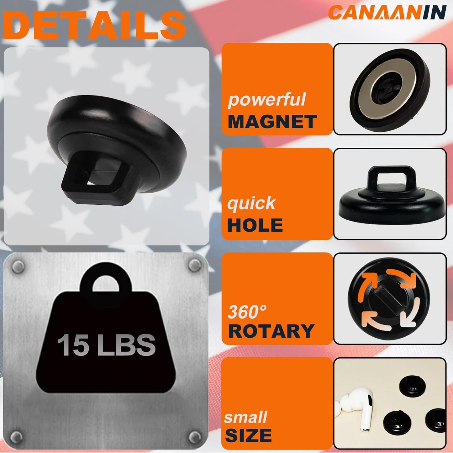 Magnet Zip Tie Mount Magnetic Zip Ties Mount Clips Base Holder Strong Multipurpose Wire Cable Holder Mount Wire Clips Management for Home Office Marine Electrical Wiring (Black, 6 Piece)