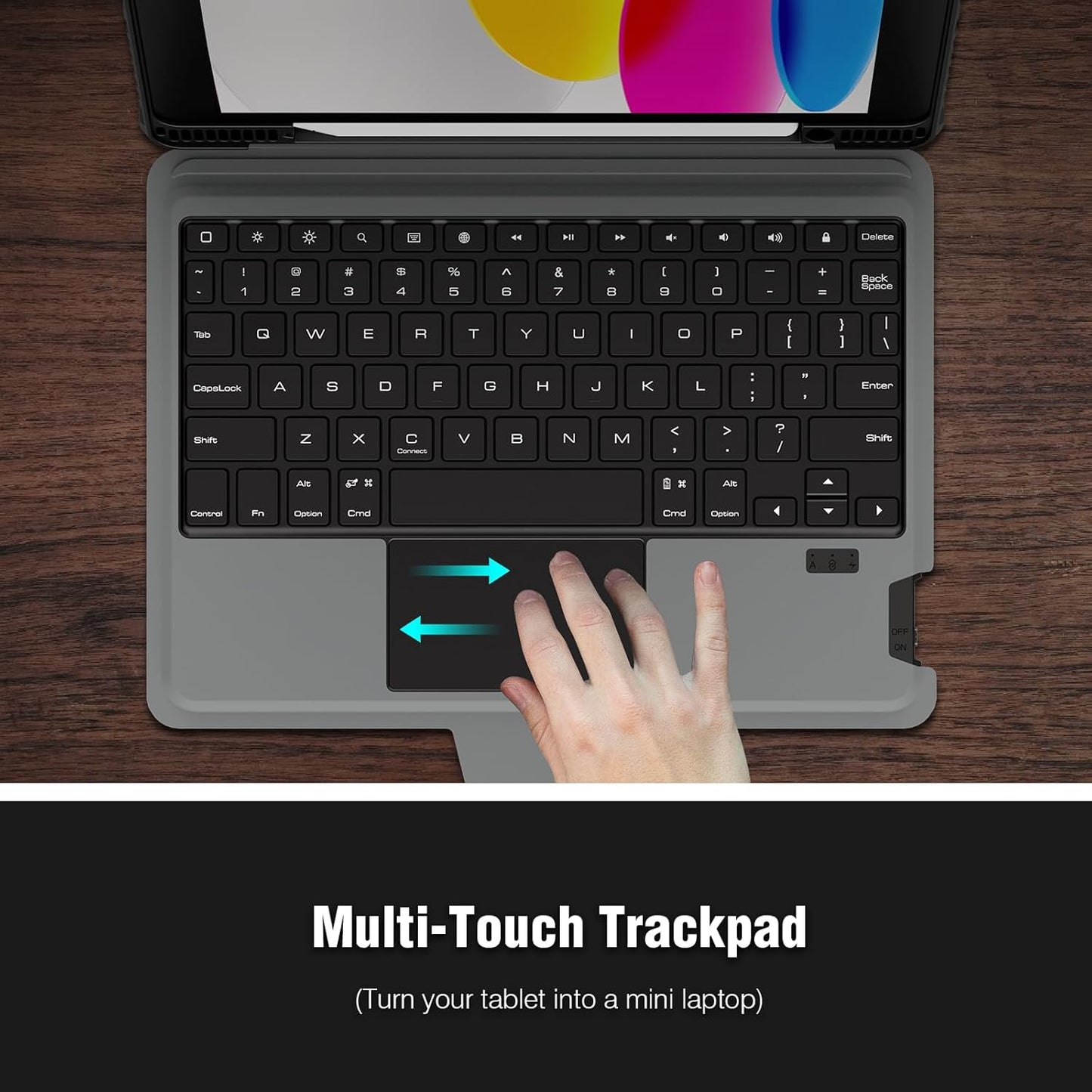 Nillkin for iPad A16 11th 10th Generation Case with Keyboard, Slide Camera Cover, 7-Colors Backlit Detachable Wireless Keyboard with Pencil Holder and Multi-Touch Trackpad for iPad (A16) 11th/10th Gen